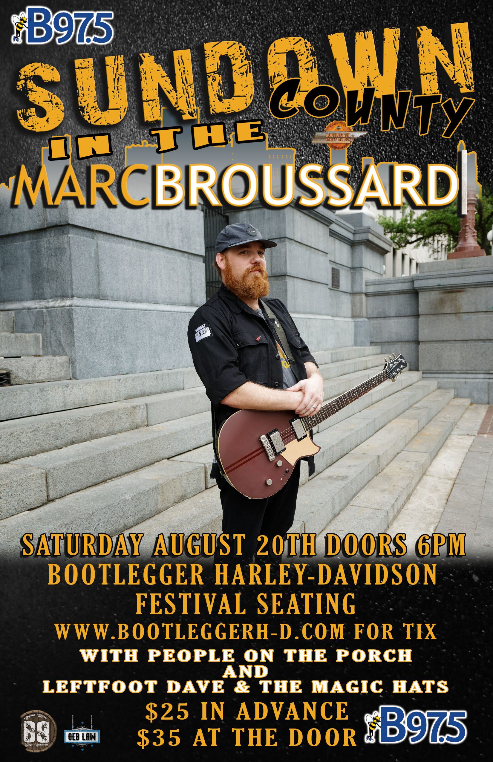 Marc Broussard in concert at Bootlegger Harley-Davidson
