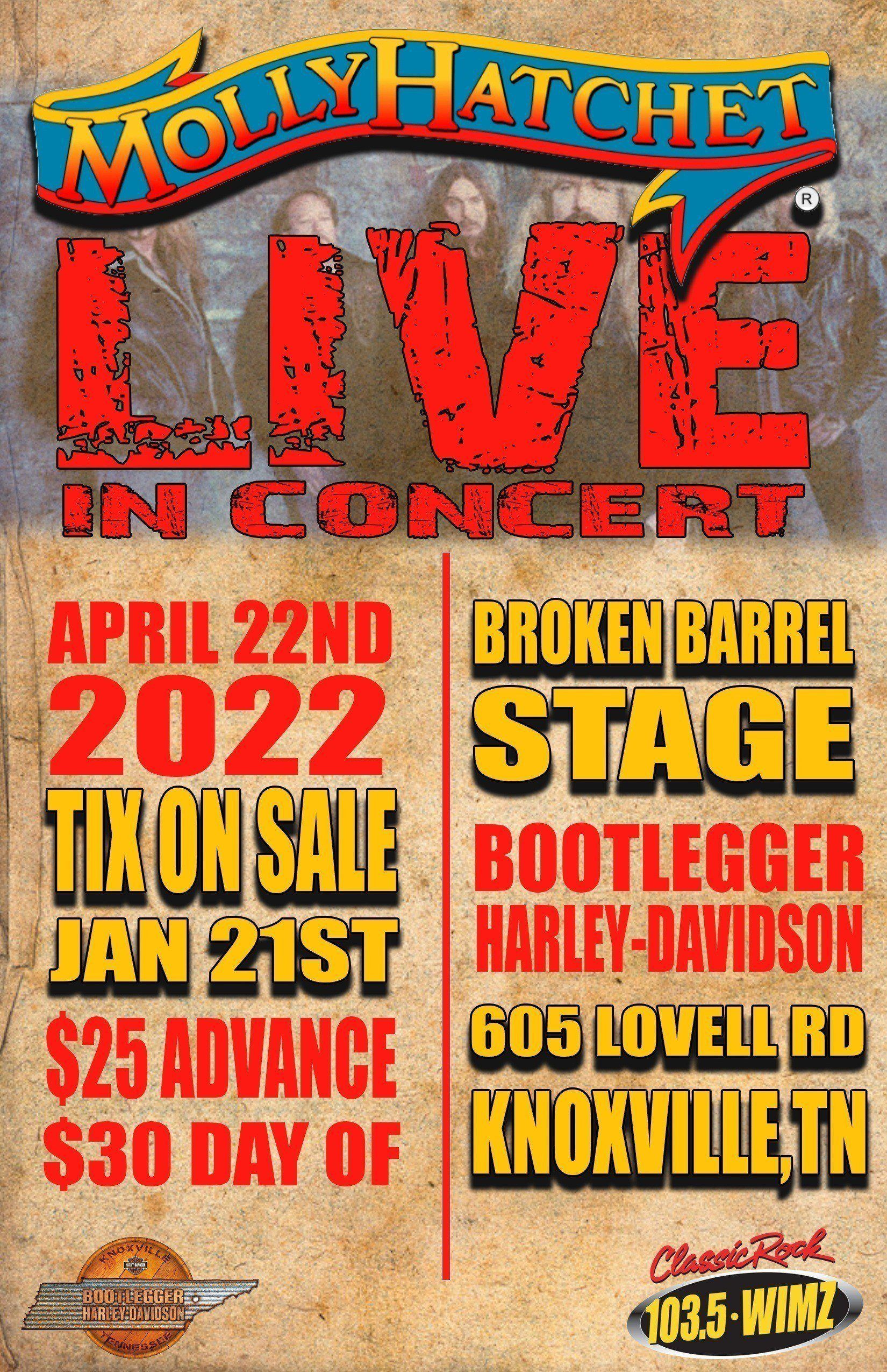 Molly Hatchet in Concert at Bootlegger Harley-Davidson April 2022